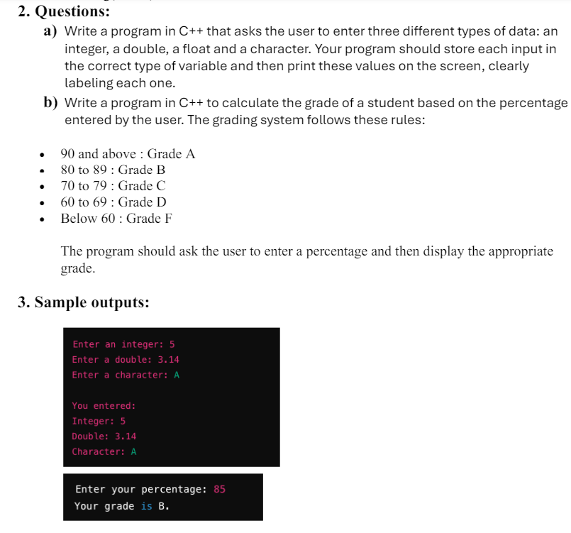 Solved Write a program in C that asks the user to enter an | Chegg.com