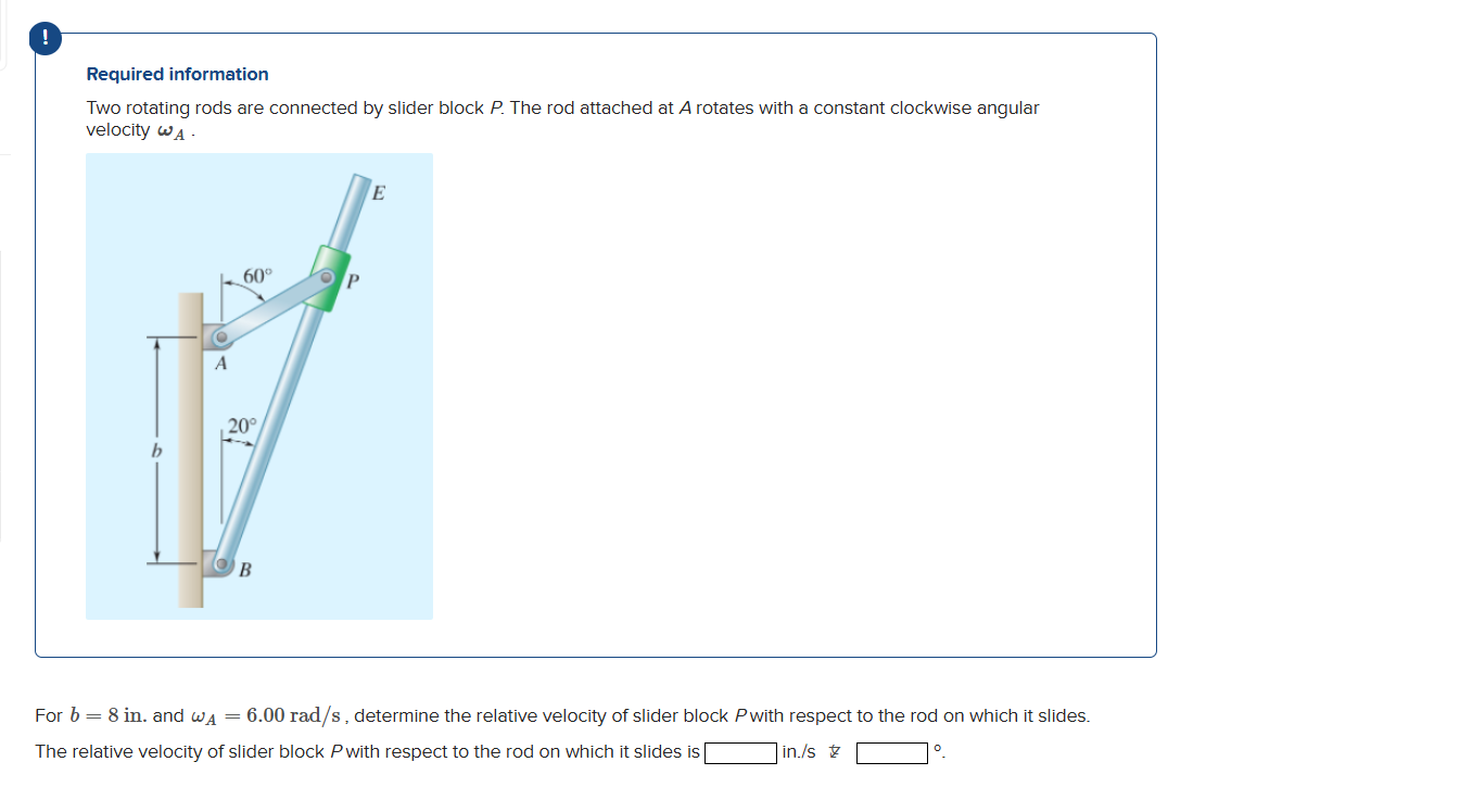 Solved Required informationTwo rotating rods are connected | Chegg.com