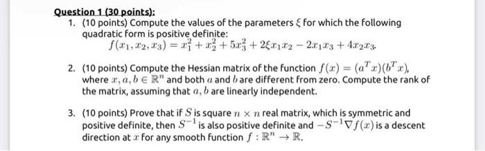 Solved Question 1 ( 30 points): 1. (10 points) Compute the | Chegg.com