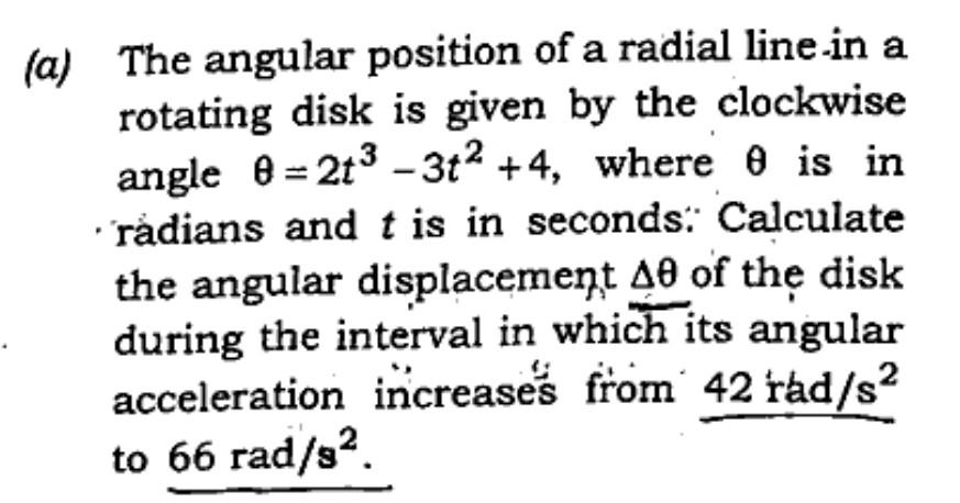 Solved (a) The angular position of a radial line-in a | Chegg.com