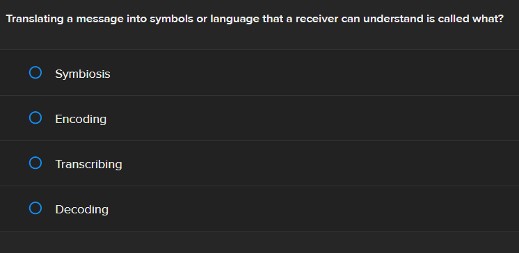 Solved Translating a message into symbols or language that a | Chegg.com