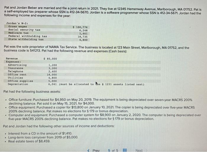 solved-pat-and-jordan-beber-are-married-and-file-a-joint-chegg