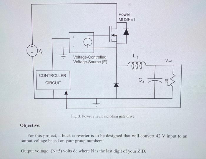 Solved Fig. 3. Power circuit including gate drive. | Chegg.com