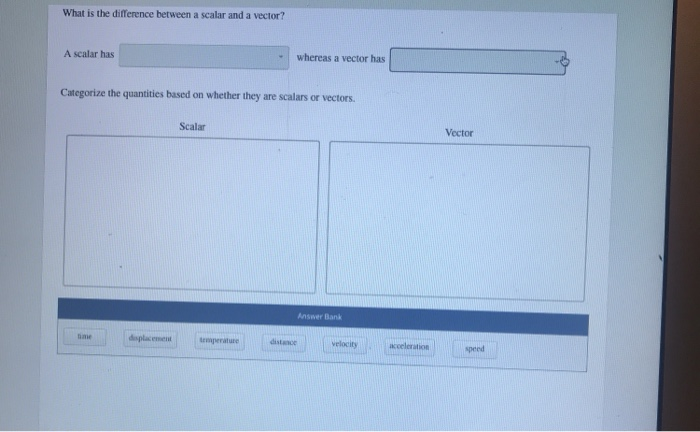 Solved What is the difference between a scalar and a vector? | Chegg.com