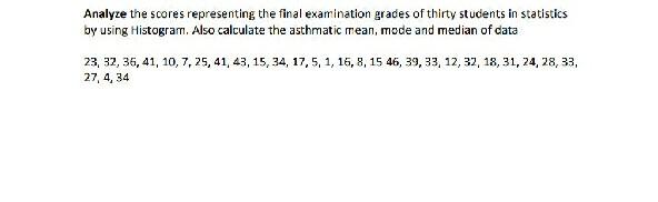 Solved Analyze the scores representing the final examination | Chegg.com