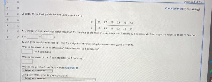 Solved O 2 Check My Work (3 remaining) Consider the | Chegg.com