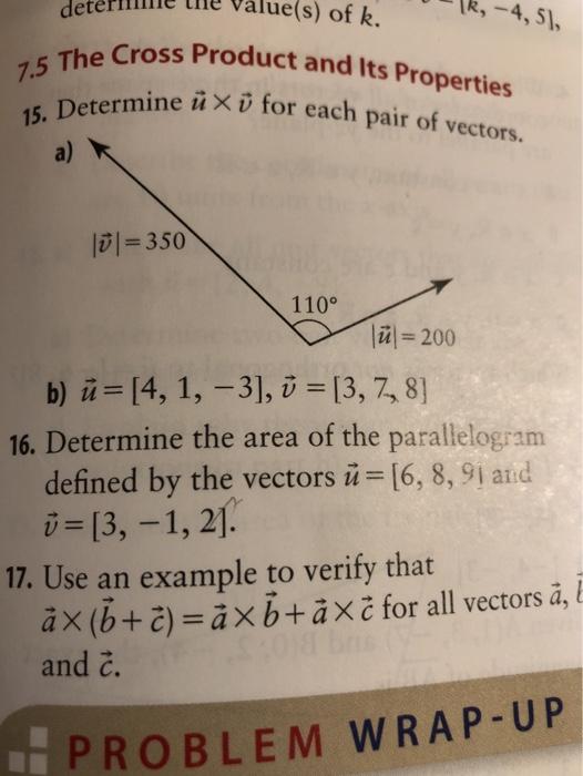 Solved 15 Determine U Xv For Each Pair Of Vectors 7 5 T Chegg Com
