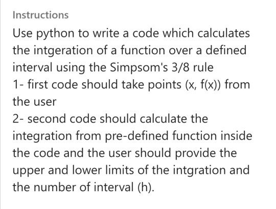 Solved Use python code to solve this and pls send me an | Chegg.com