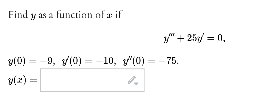 Solved Find y ﻿as a function of x | Chegg.com