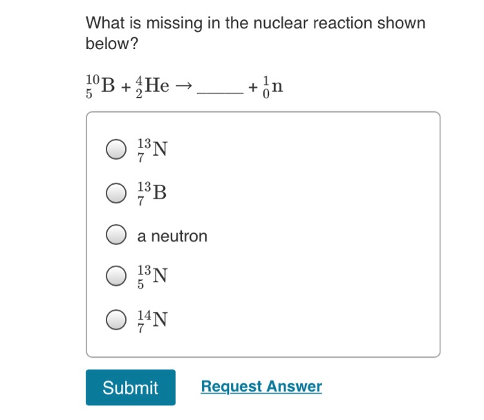 Solved What Is Missing In The Nuclear Reaction Shown Below? | Chegg.com