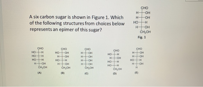Solved A six carbon sugar is shown in Figure 1. Which of the | Chegg.com