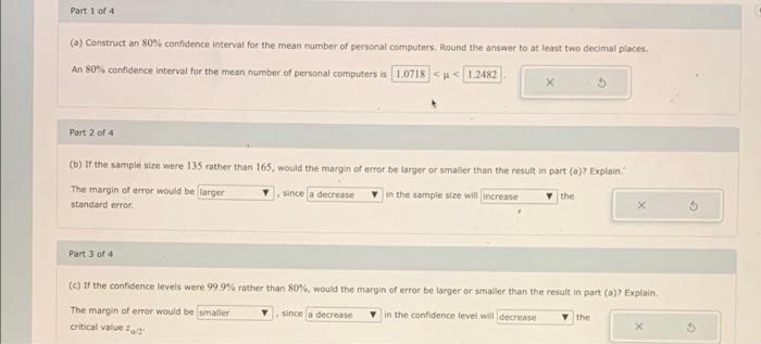 (a) Construct an 80% confidence interval for the mean | Chegg.com