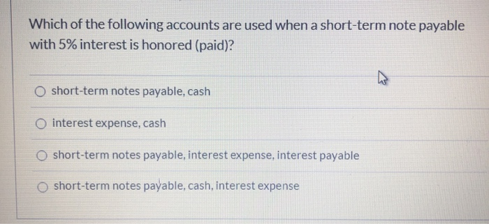 Solved Which of the following accounts are used when a | Chegg.com