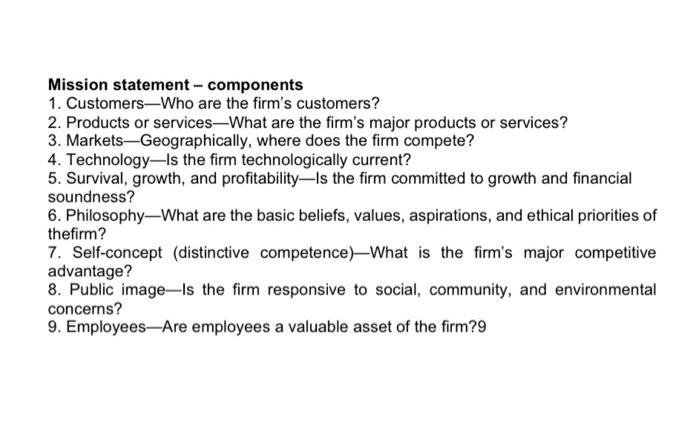 Solved - Homework 1: Evaluate mission and vision statements | Chegg.com