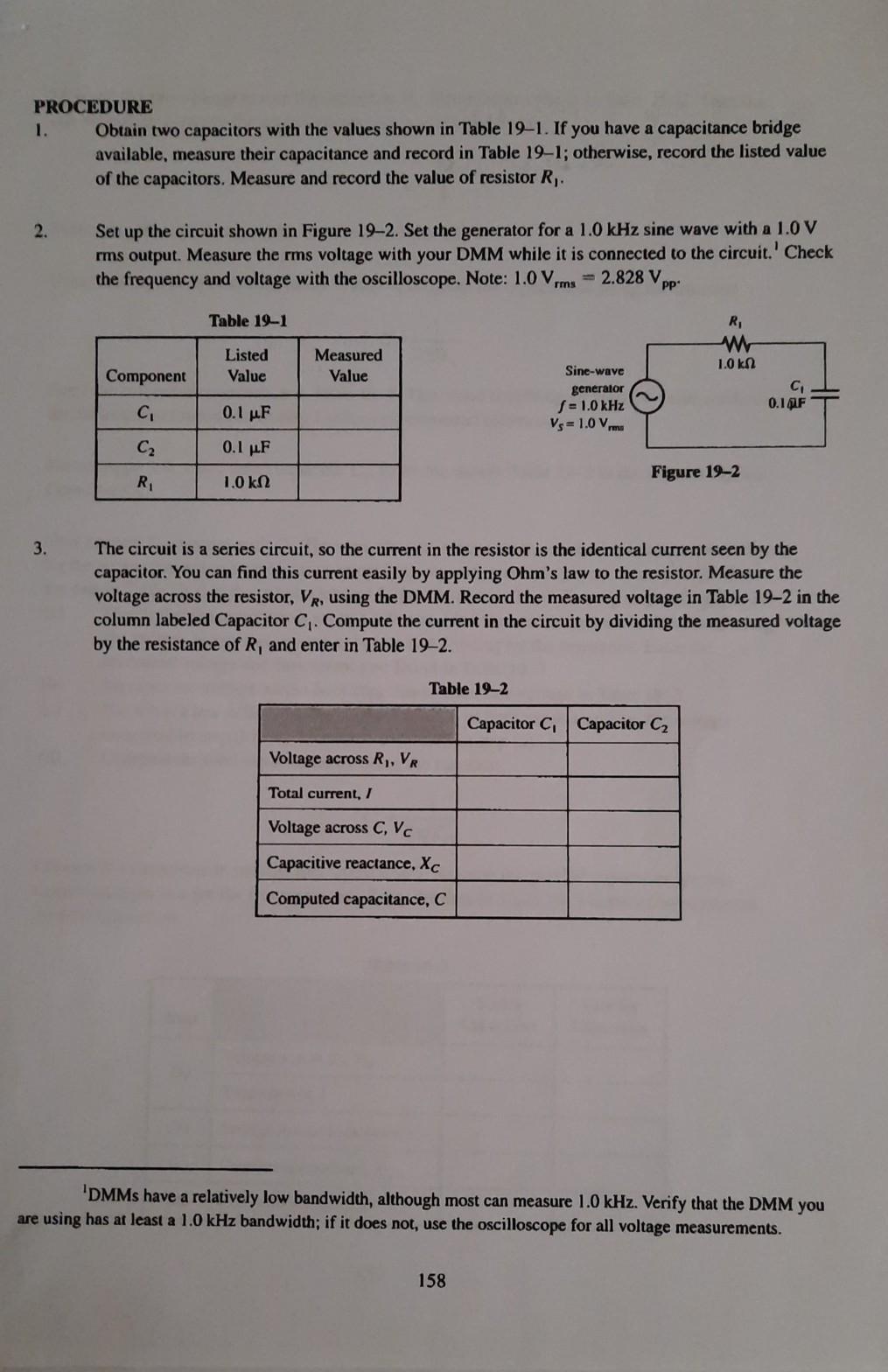 Solved 519 19 Capacitive Reactance Name Date Class READING