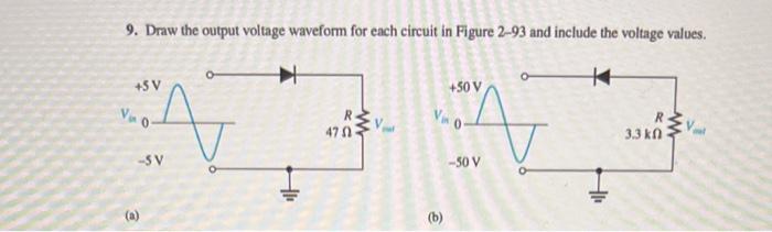 Solved 9. Draw the output voltage waveform for each circuit | Chegg.com