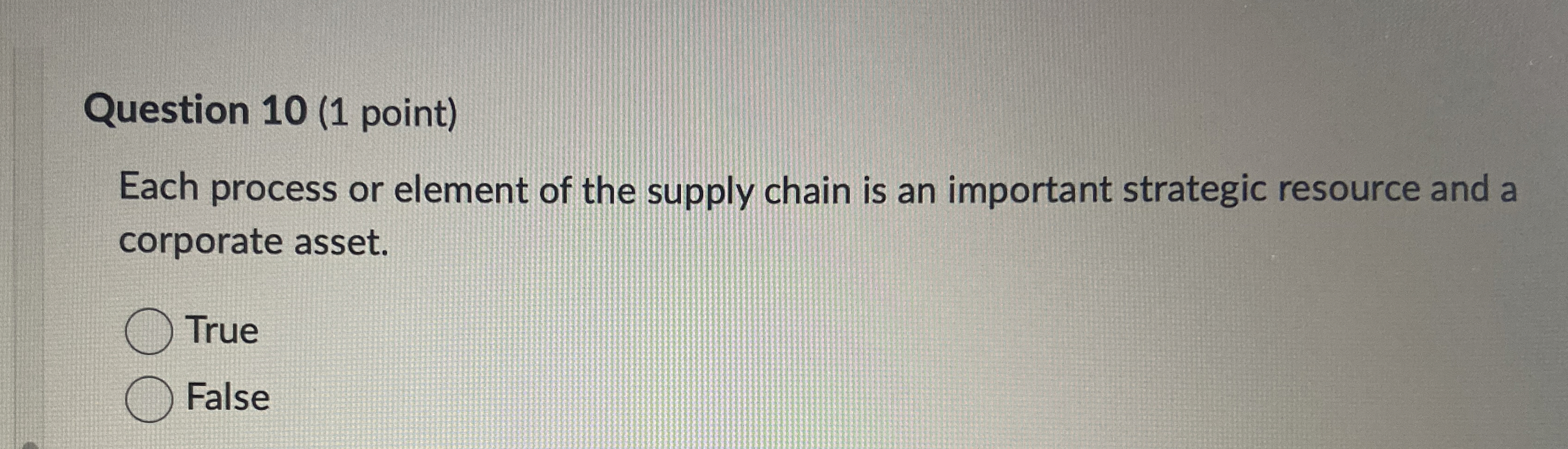 Solved Question 10 (1 ﻿point)Each process or element of the | Chegg.com