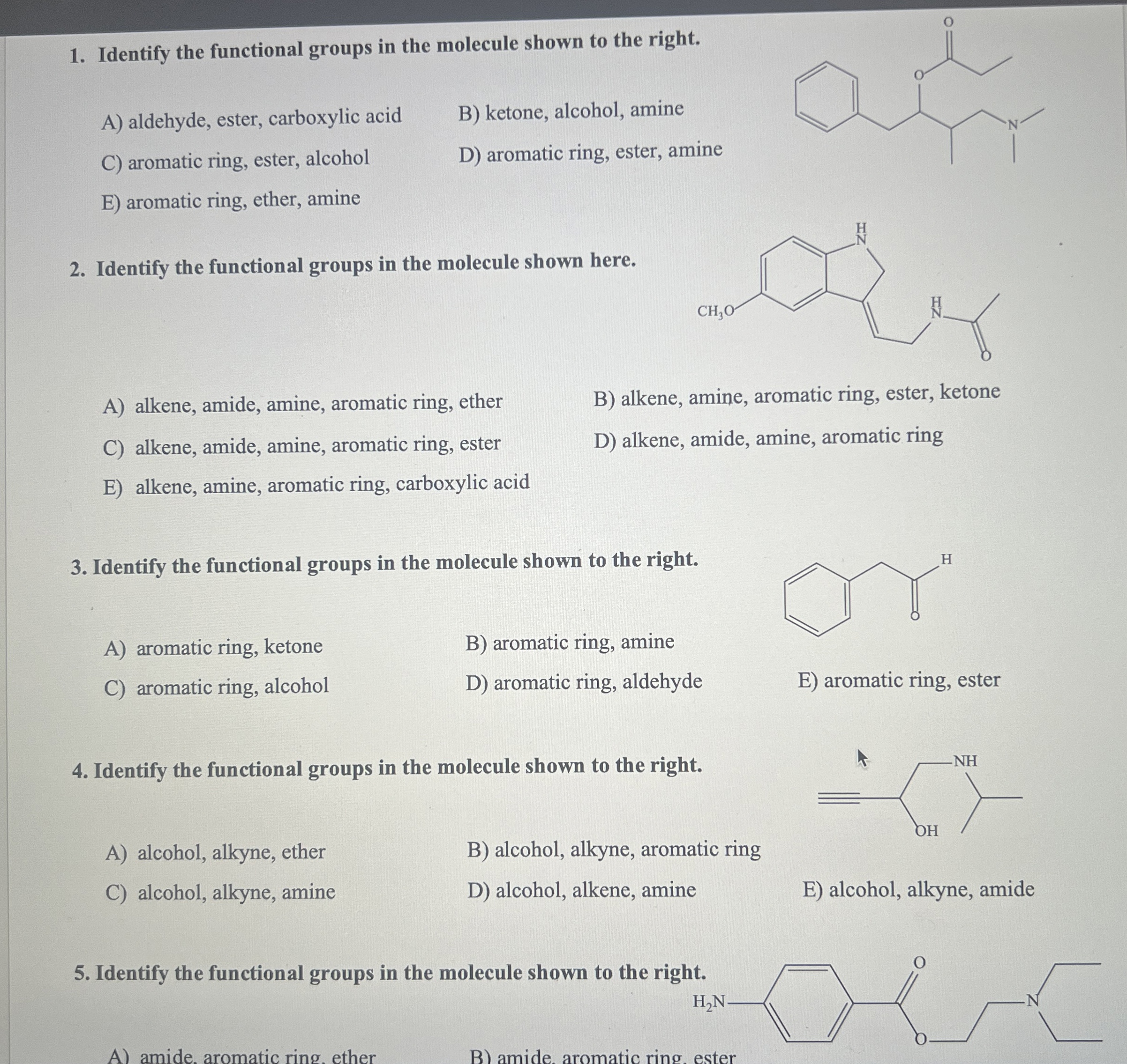 Solved Identify the functional groups in the molecule shown | Chegg.com