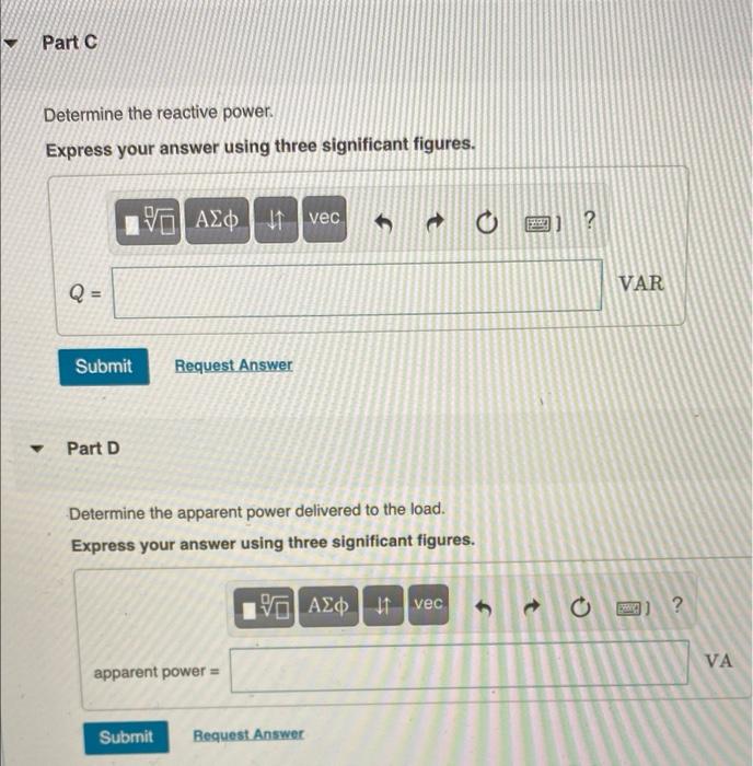 Solved The phasor voltage across a certain load is V = 1000V | Chegg.com