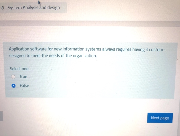 Solved 8 - System Analysis and design Application software | Chegg.com