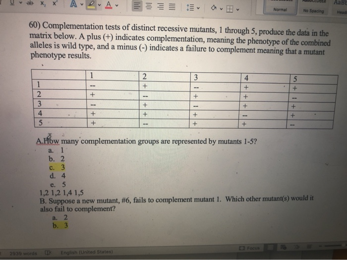 Solved Id X X Ave Av ve Normal No Spacing 60 Complemen Chegg Com