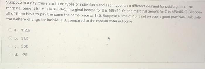 Solved Suppose In A City, There Are Three Types Of | Chegg.com