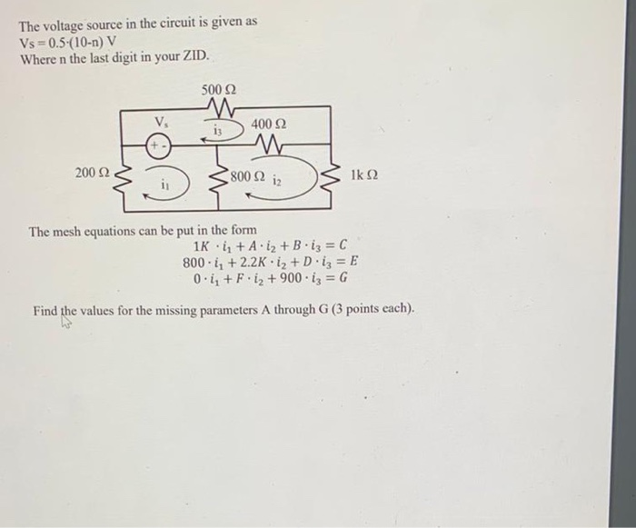 Solved The voltage source in the circuit is given as Vs = | Chegg.com