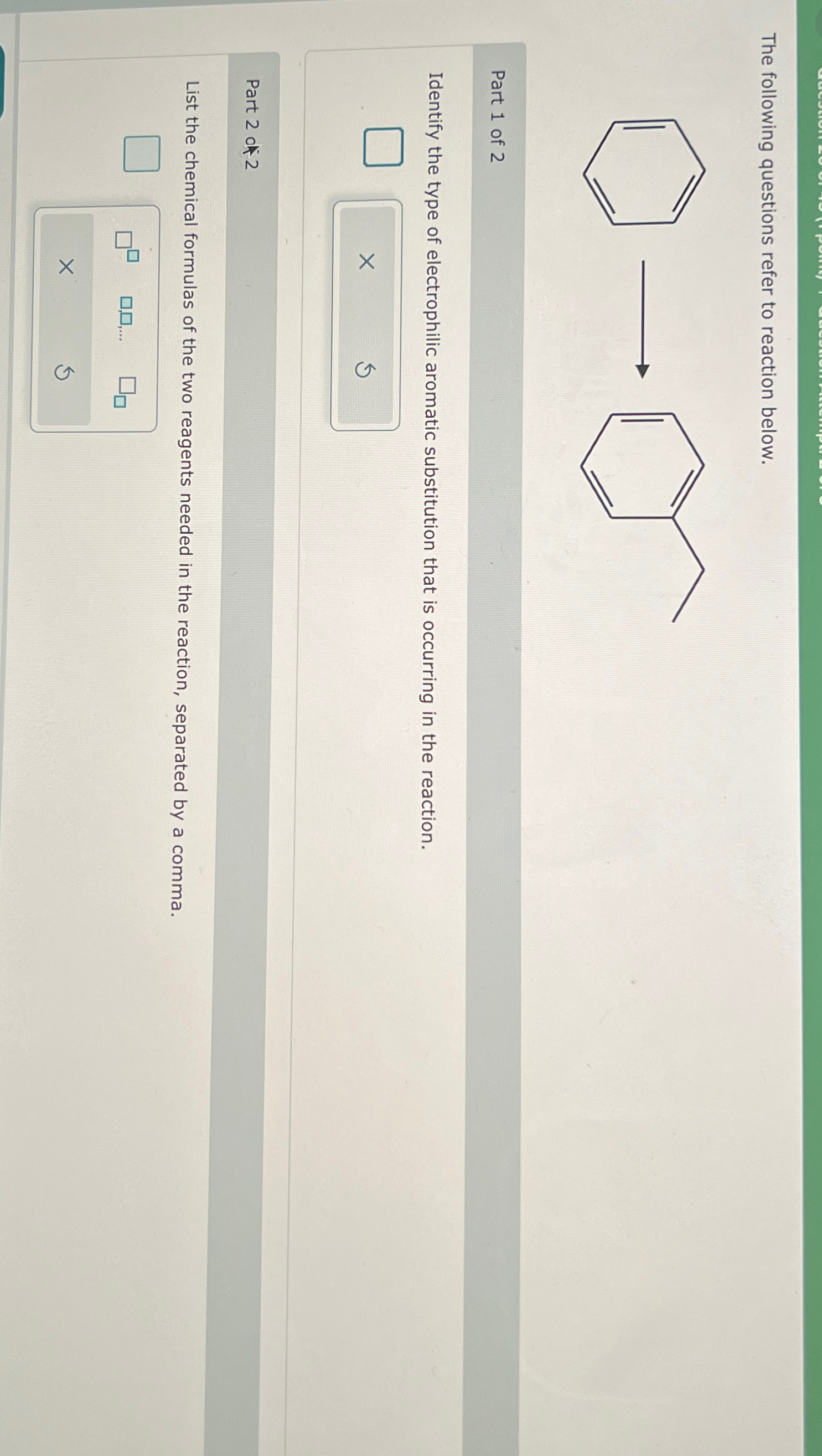 Solved The following questions refer to reaction below.Part | Chegg.com