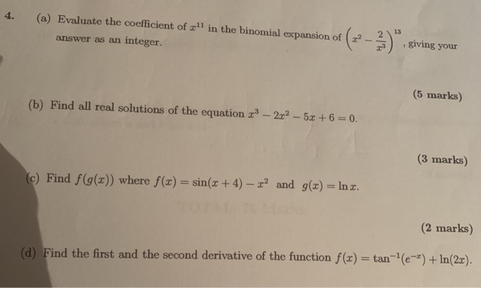 Solved A Evaluate The Coefficient Of A1 In The Binomial Chegg Com