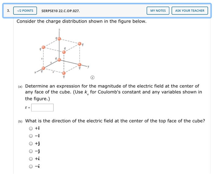 Solved 3. -/2 POINTS SERPSE10 22.C.OP.027. MY NOTES | ASK | Chegg.com