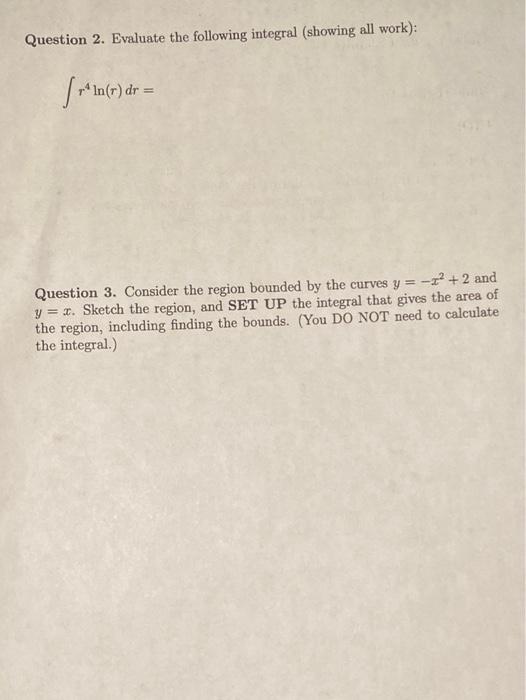 Solved Question 1. One of the integrals below can be solved | Chegg.com