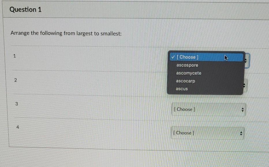 Solved Question 1 Arrange the following from largest to | Chegg.com