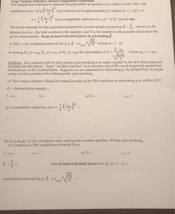 Solved n Large Sample Inference About a Population | Chegg.com