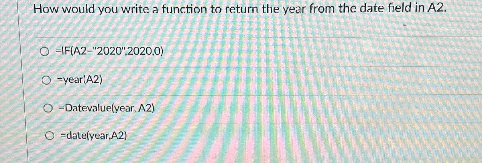 Solved How would you write a function to return the year | Chegg.com