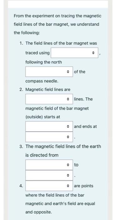 Solved From The Experiment On Tracing The Magnetic Field | Chegg.com