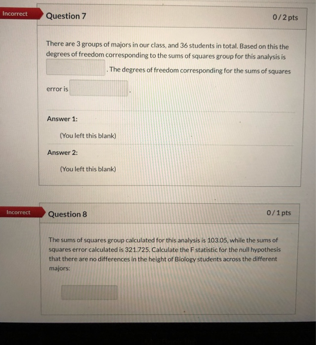 Solved 0/1pts Incorrect Question 1 I tested the null | Chegg.com