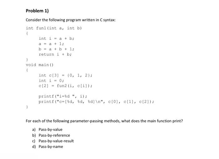 Solved Problem 1) Consider the following program written in | Chegg.com