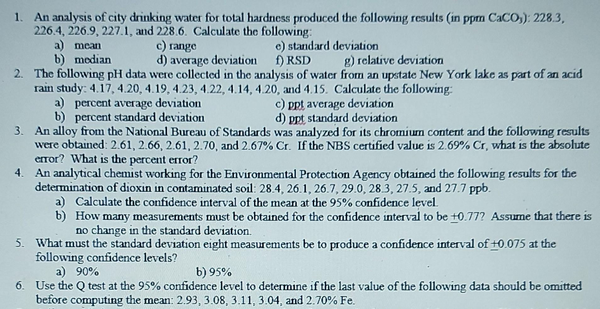Solved Analytical Chemistry Problem Set. 2 Hi, kindly help | Chegg.com