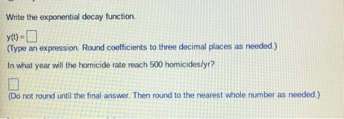 Solved Devise an exponential decay function that fits the | Chegg.com
