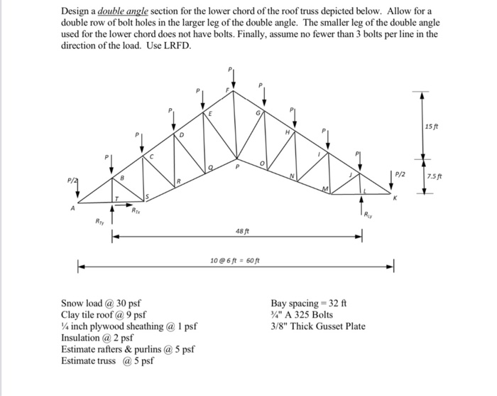 Design A Double Angle Section For The Lower Chord Of 