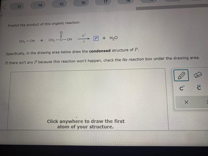 [Solved] Predict the product of this organic reaction Spe