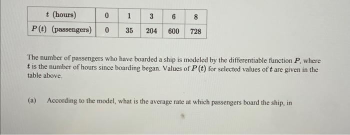 Solved The number of passengers who have boarded a ship is | Chegg.com