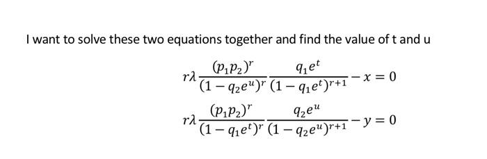 Solved qet I want to solve these two equations together and | Chegg.com