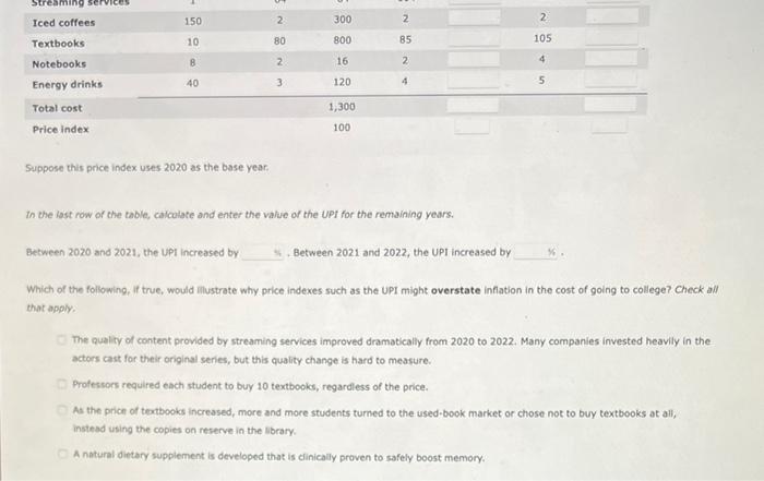 Solved 1. Calculating Inflation Using A Simple Price Index | Chegg.com