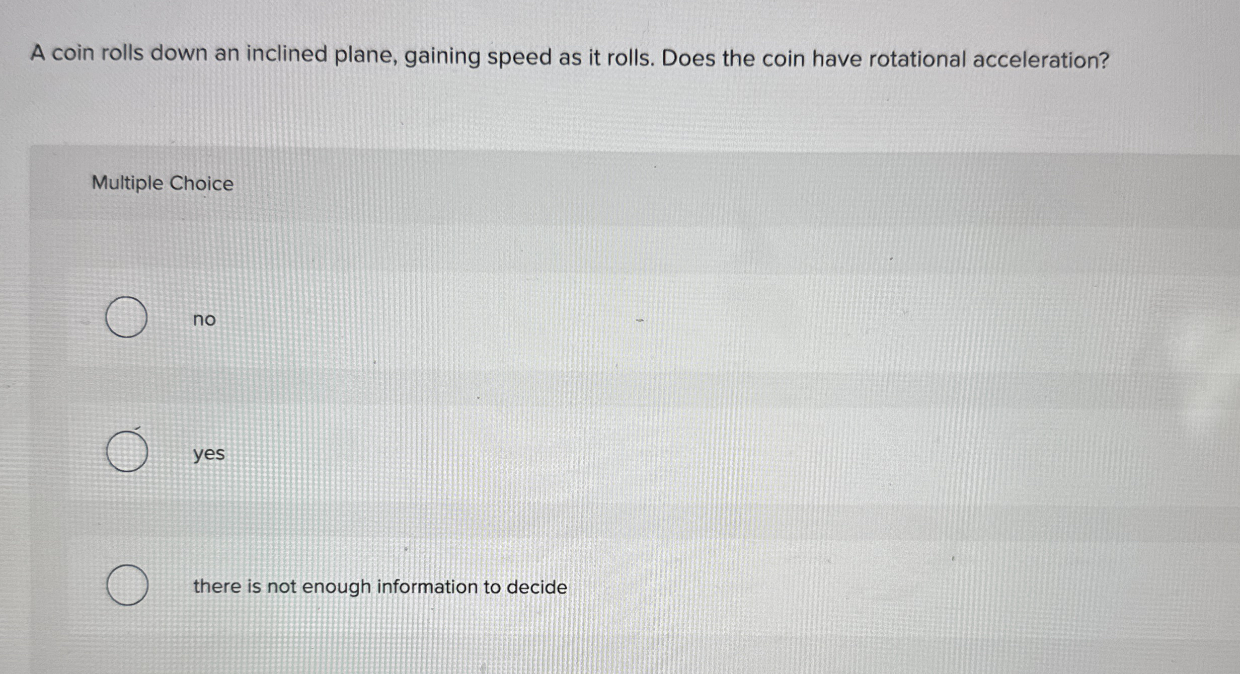Solved A coin rolls down an inclined plane, gaining speed as | Chegg.com
