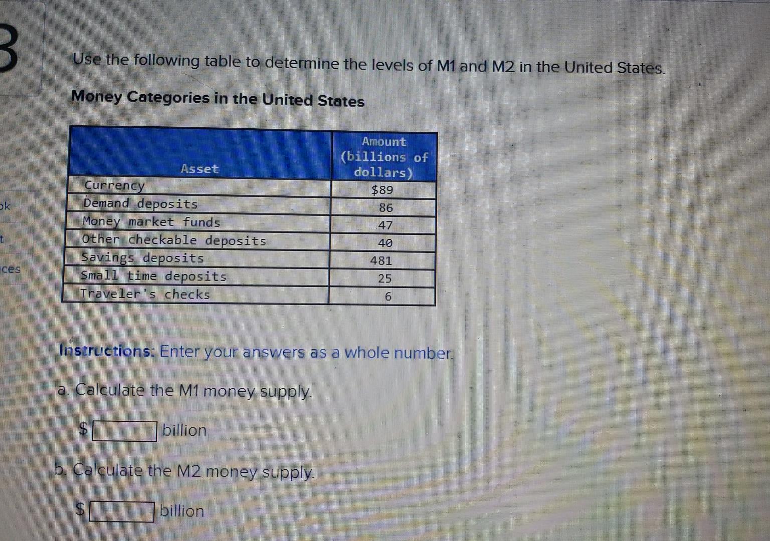 Solved Use The Following Table To Determine The Levels Of M1 | Chegg.com