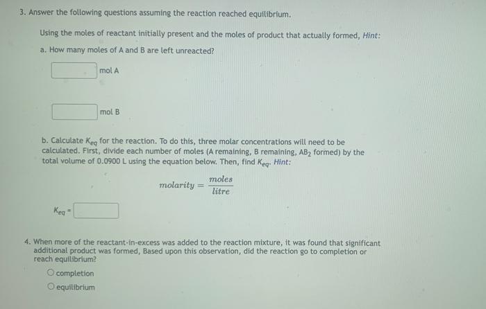 Solved Two Chemicals, A And B, React According To The | Chegg.com