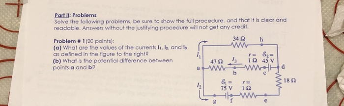 Solved Part II: Problems Solve the following problems, be | Chegg.com
