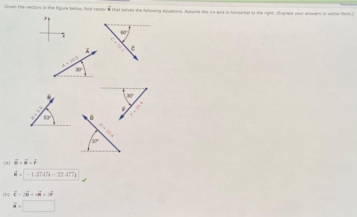 Solved Given the vectors in the figure below, find vector R | Chegg.com