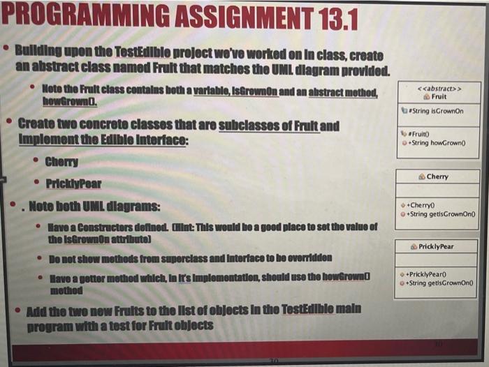Solved PROGRAMMING ASSIGNMENT 13.1 Fruit string is | Chegg.com